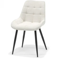Eetkamerstoel - Loena - stof Teddy Wit