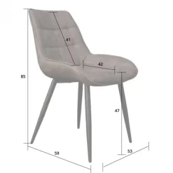 Eetkamerstoel - Loena - stof Teddy Terra