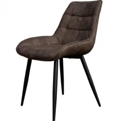 Eetkamerstoel - Loena - stof Cowboy retro lederlook antraciet