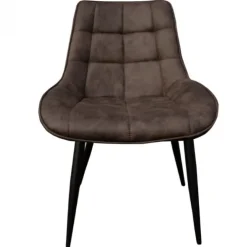 Eetkamerstoel - Loena - stof Cowboy retro lederlook antraciet