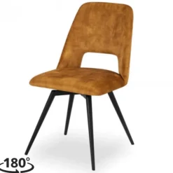 Eetkamerstoel - Malmo - Draaibaar - stof Velours Adore Gold