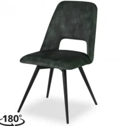 Eetkamerstoel - Malmo - Draaibaar - stof Velours Adore Hunter groen