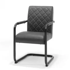 Eetkamerstoel - Monaco - stof Maya lederlook antraciet