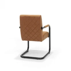 Eetkamerstoel - Monaco - stof Maya lederlook cognac