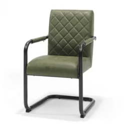 Eetkamerstoel - Monaco - stof Maya lederlook groen