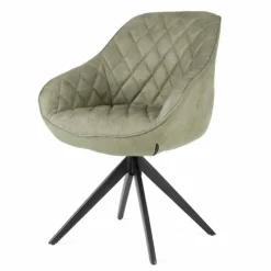 Eetkamerstoel - Neil - met draaivoet - lederlook Toronto groen