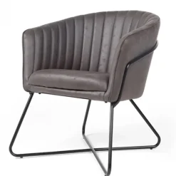 Eetkamerstoel - Nova - lederlook Soft antraciet