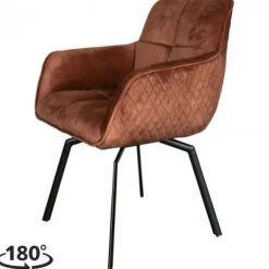 Eetkamerstoel - Peter - Draaibaar - stof Velours Adore bronze