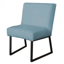 Eetkamerstoel - Rotterdam - geschikt voor ronde tafel - stof Element lichtblauw 16