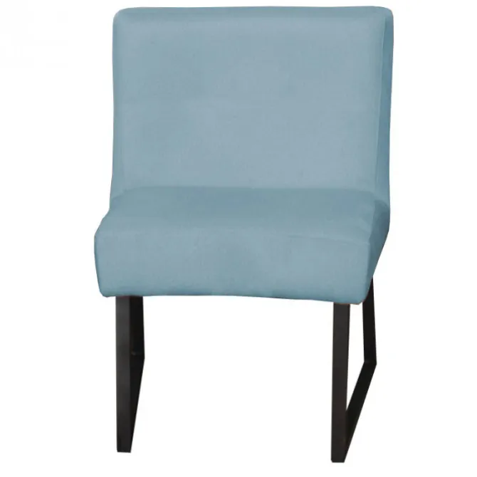 Eetkamerstoel - Rotterdam - geschikt voor ronde tafel - stof Element lichtblauw 16