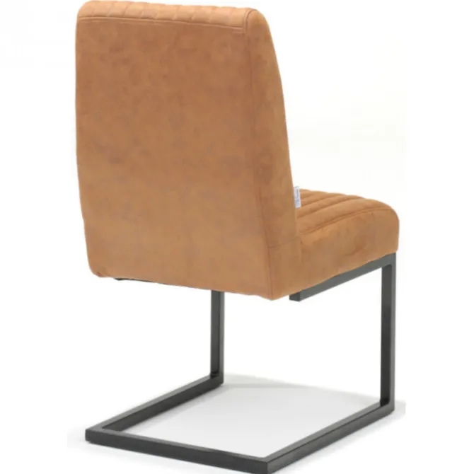 Eetkamerstoel - Sanne - Lederlook Soft Cognac