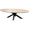 Eettafel ovaal eiken onbehandeld - 200 x 110 x 78 cm - Bladdikte 5,5 cm - Matrixpoot