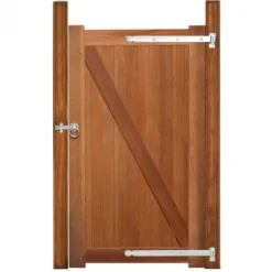 Elephant Poort hardhout bankirai Belmonte set incl. beslag en 2 palen en steunpiket (100 x 180 cm)