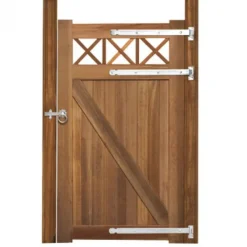 Elephant Poort hardhout bankirai Belmonte set met trellis incl. beslag en 2 palen en steunpiket (100 x 180 cm)