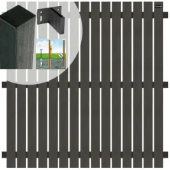 Elephant Schutting set composiet Dark Line antraciet met antraciet aluminium frame (5,67 meter)