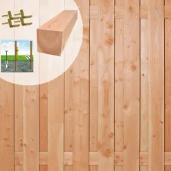 Elephant Schutting set Douglas Finch recht 14L rvs geschaafd (9,45 meter)