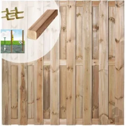 Elephant Schutting set grenen Finch recht 15L rvs groen geimpregneerd (7,54 meter)