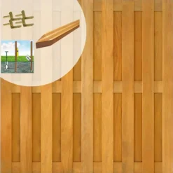 Elephant Schutting set hardhout almendrillo geolied recht 17L rvs (9,42 meter)