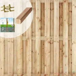 Elephant Schutting set vuren recht 17L groen geimpregneerd (9,41 meter)