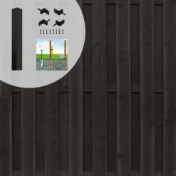 Elephant Schutting set vuren Finch recht 15L rvs zwart (7,55 meter)