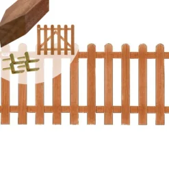 Elephant Tuinhek met poort set hardhout Bankirai Classic recht 10L ribbel (4,84 mtr)