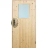 Enkele deur met raam incl. kozijn en beslag - Rechtsdraaiend - Onbehandeld - 88,6 x 197,8 cm