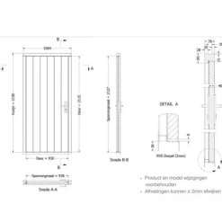 Enkele plaatdeur met kozijn - linksdraaiend - zwart - 930 x 2115 mm incl. beslag