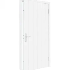 Enkele plaatdeur met kozijn - rechtsdraaiend - wit - 930 x 2115 mm incl. beslag