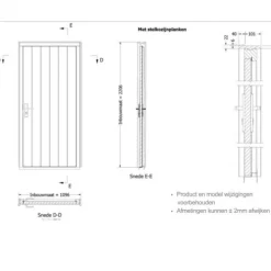 Enkele plaatdeur met kozijn - rechtsdraaiend - zwart - 930 x 2115 mm incl. beslag
