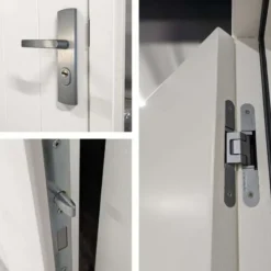 Enkele plaatdeur XL met kozijn - rechtsdraaiend - zwart - 1200 x 2115 mm incl. beslag