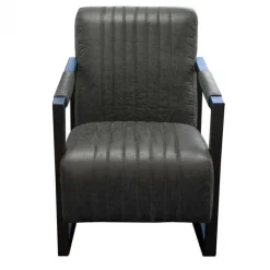 Fauteuil - Capri - lederlook Missouri antraciet 09
