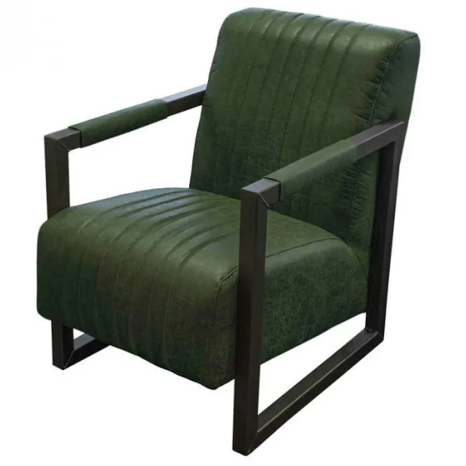 Fauteuil - Capri - Lederlook Missouri groen 10