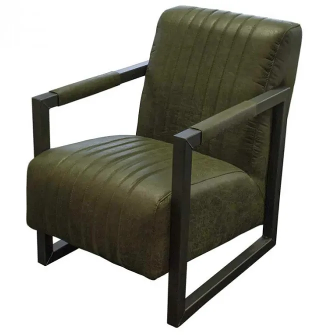 Fauteuil - Capri - leer Colorado groen 08