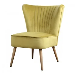 Fauteuil - Eva - stof Velours okergeel