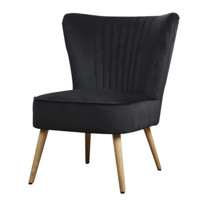 Fauteuil - Eva - stof Velours zwart