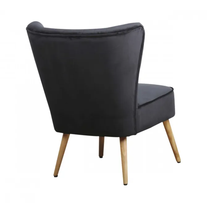 Fauteuil - Eva - stof Velours zwart