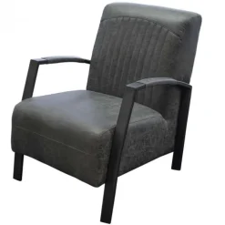 Fauteuil - Giulietta - lederlook Missouri antraciet 09