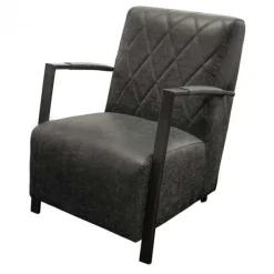 Fauteuil - Isabella - lederlook Missouri antraciet 09