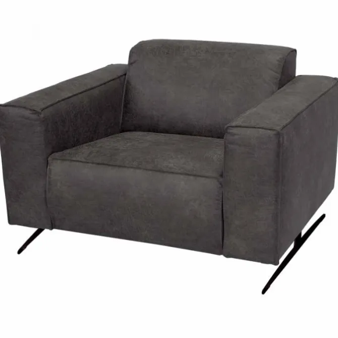 Fauteuil - Lambada - leer Hunter grijs 104