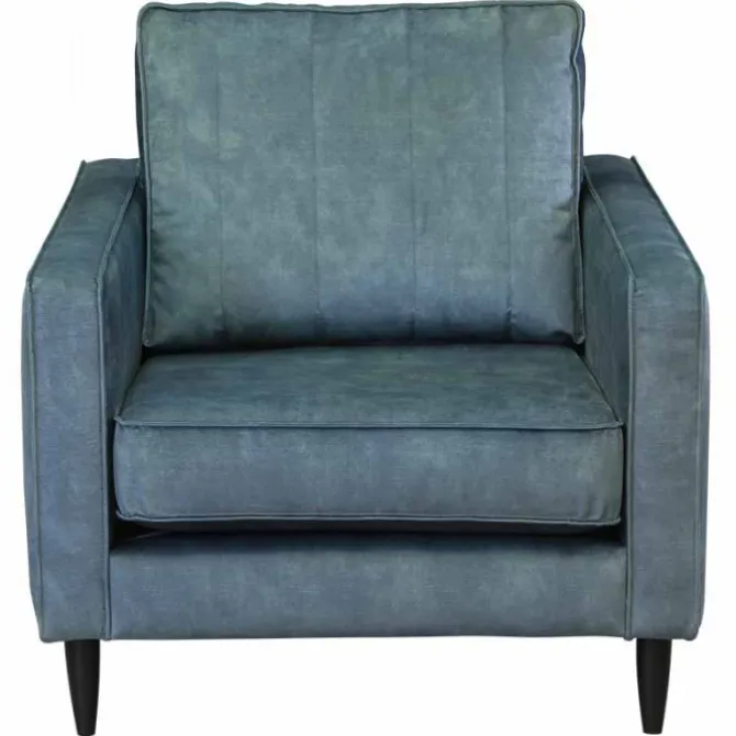 Fauteuil - Linje - velours Adore blauw 158