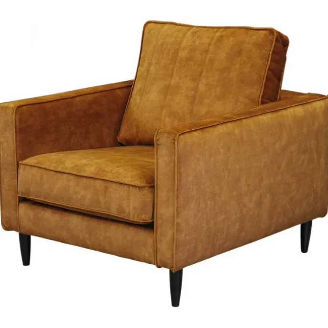 Fauteuil - Linje - velours Adore cognac 28
