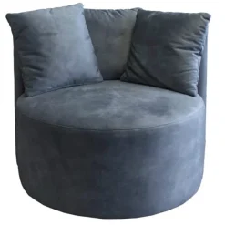 Fauteuil - Rondo - velvet stof Palladium blauw