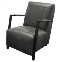 Fauteuil - Rosetta - lederlook Missouri antraciet 09
