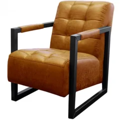 Fauteuil - Salina - lederlook Missouri cognac 03