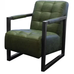 Fauteuil - Salina - Lederlook Missouri groen 10
