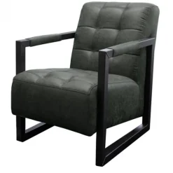 Fauteuil - Salina - lederlook Missouri antraciet 09