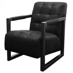 Fauteuil - Salina - leer Colorado antraciet 01