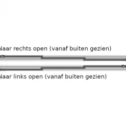 Glazen schuifwand links schuivend - Hoog 2270 mm - Breed max. 1630 mm - RAL9005