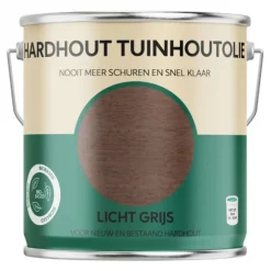 Hardhout olie biobased - Licht grijs 2,5 liter