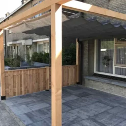 Harmonica schaduwdoek antraciet - 200 x 500 cm